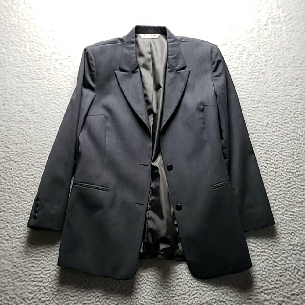 Austin Reed Blazer Jacket Womens 14 Gray 100% Wool Lined Tailored Career USA